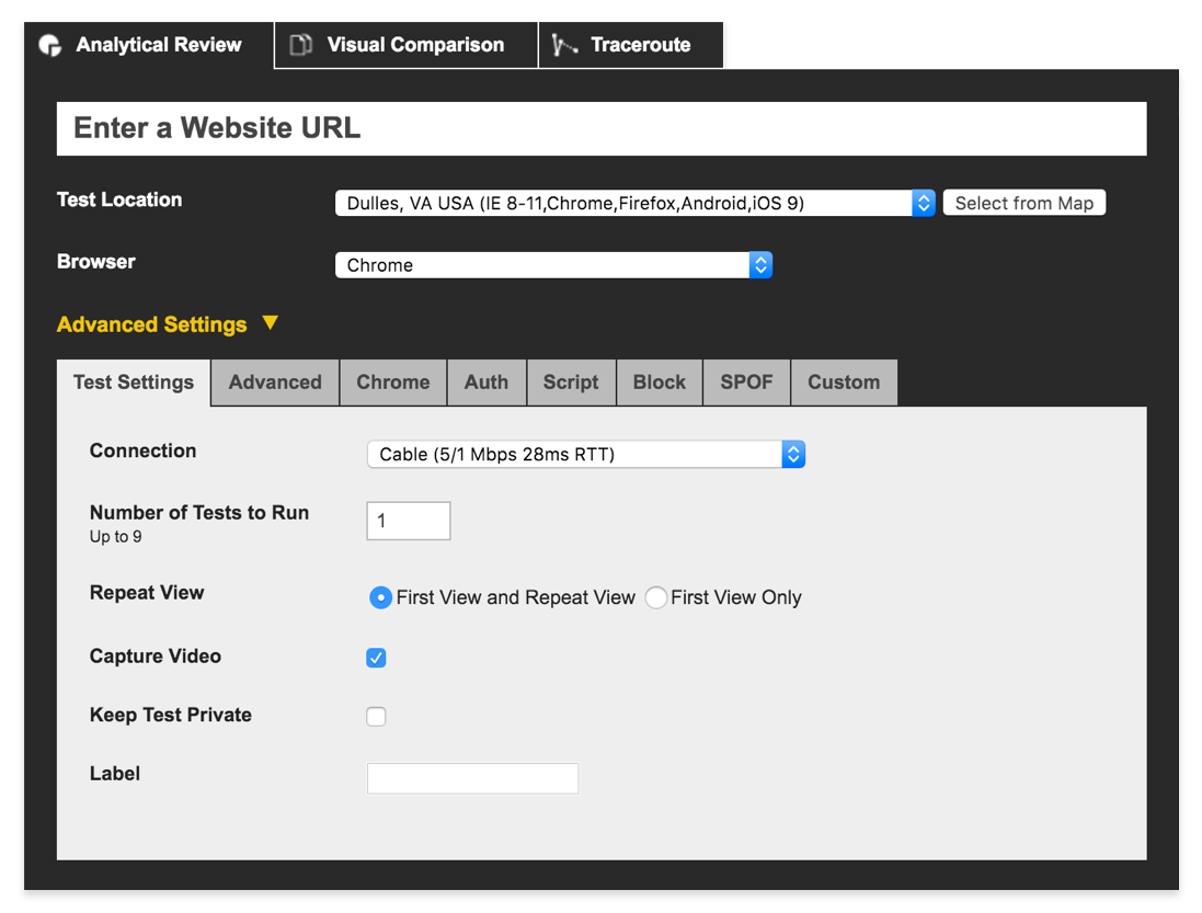 WebPageTest